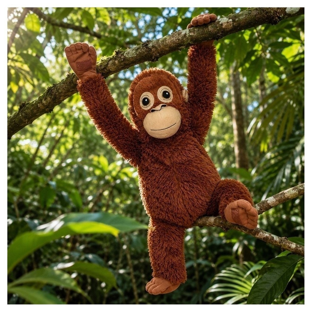 Punch Monkey Ikea Djungelskog Orangutan Plush 24" Velcro Hands Feet